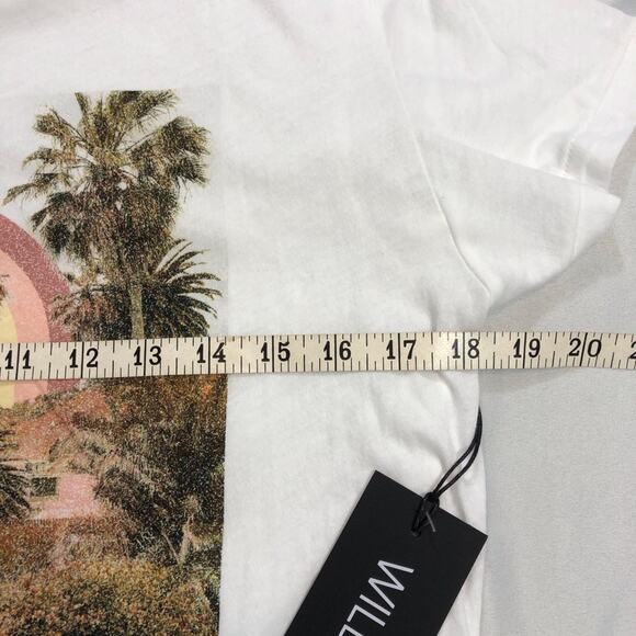 NWT Wildfox White Rainbow Coast KeKe T Shirt Graphic Print Relaxed Fit Baby Soft - Picture 8 of 16